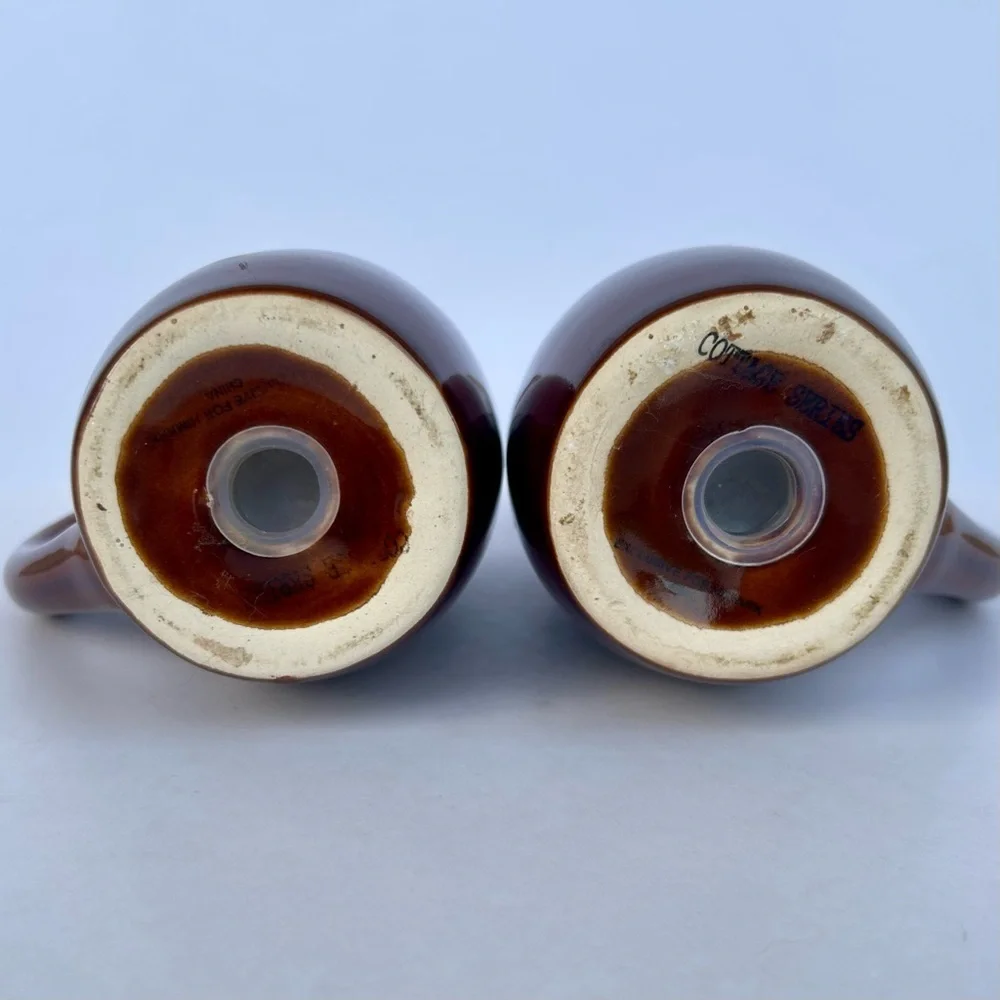 Brown Ceramic Salt and Pepper Shakers Cottage Series